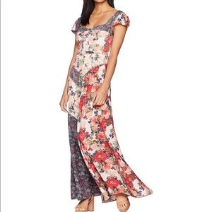 NWOT La Fleur peach free people maxi dress